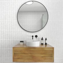 Black Lyla Round Stainless Steel Wall Mirror